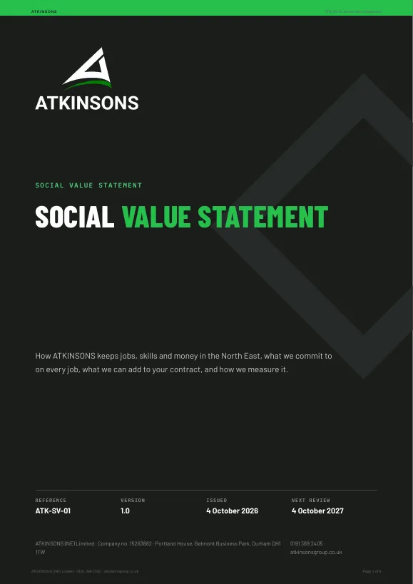 Cover of the ATKINSONS Social Value Statement