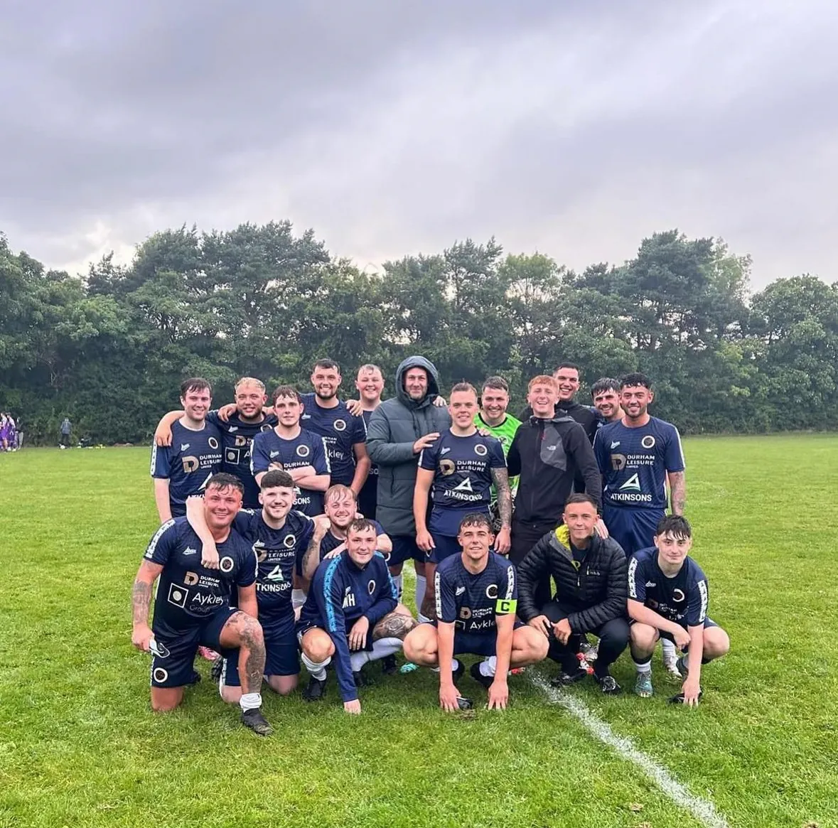 The Drunken Duck FC squad in ATKINSONS sponsored kit