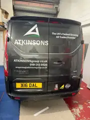 ATKINSONS Transit Custom with Gas Safe, NAPIT and CHAS badges