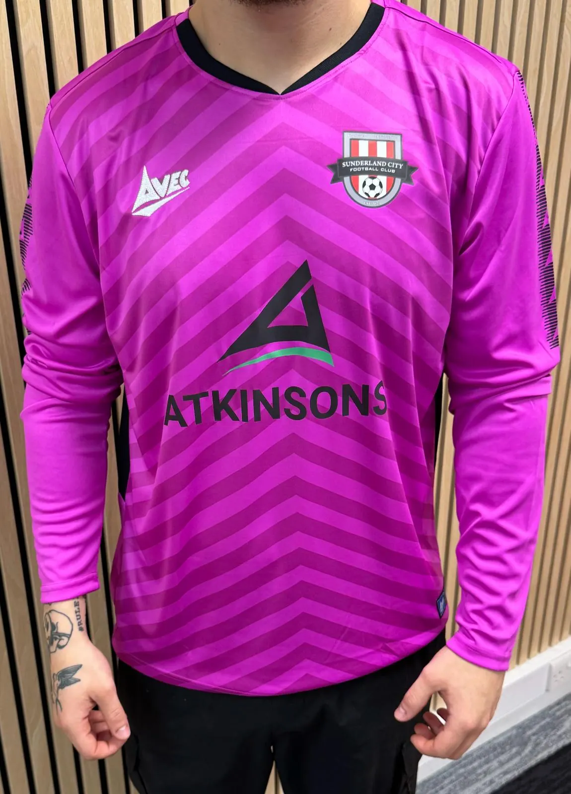 Sunderland City FC goalkeeper shirt sponsored by ATKINSONS